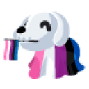 Gender Fluid Ghost Dog Sticker