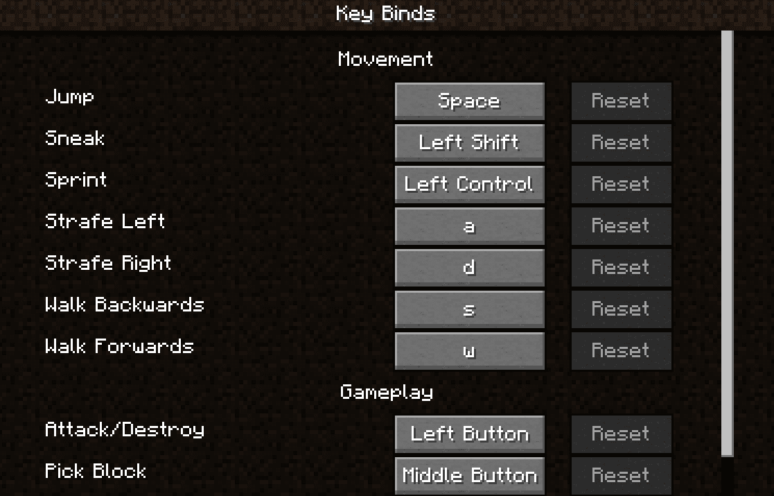 Minecraft Controls: PC