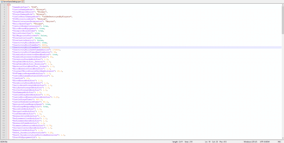 V Rising: Change Dedicated Private Server Settings