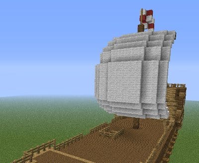 Minecraft gəmi yelkənli görüntü