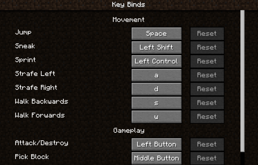 Minecraft Controls: PC