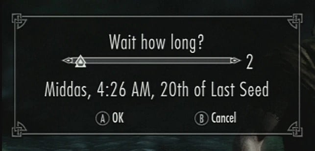 How to Wait in Skyrim?