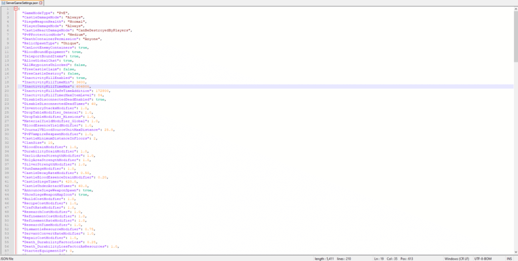 V Rising: Change Dedicated Private Server Settings