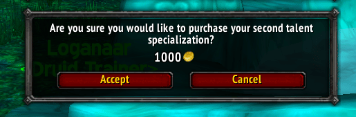WotLK Classic Dual Spec Cost