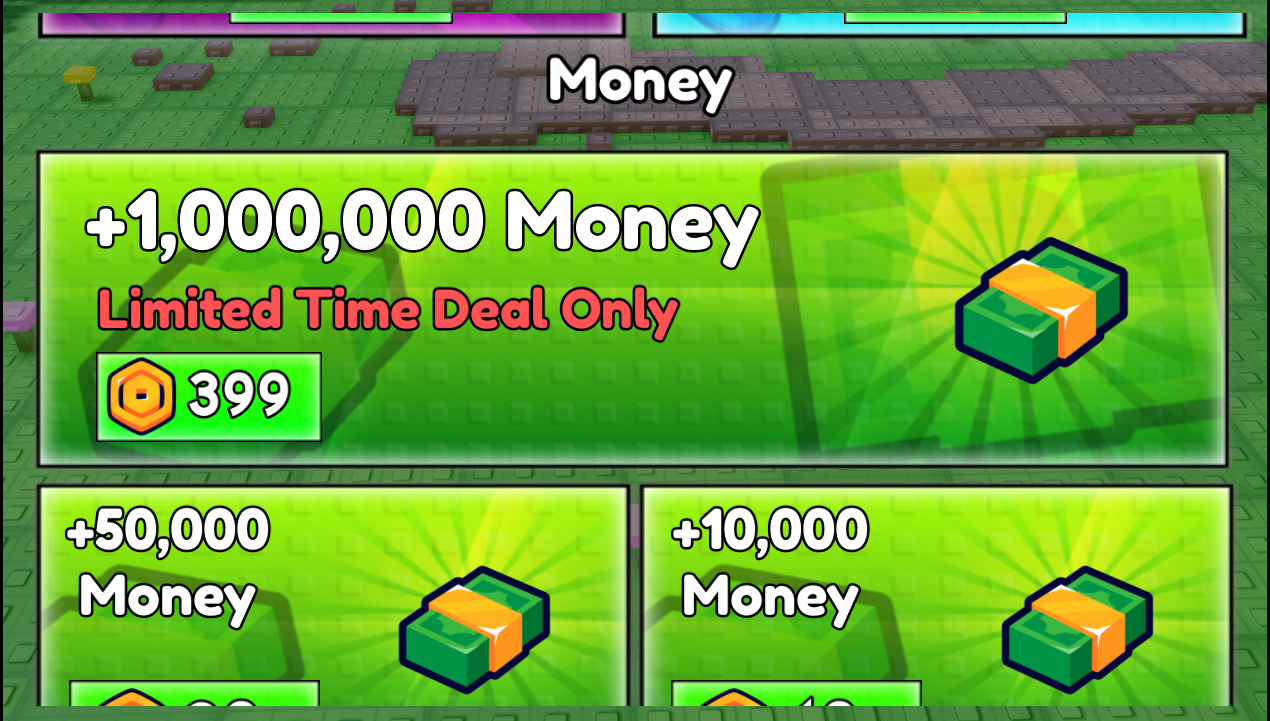 Buy Money with Robux in Survive LAVA for Brainrots