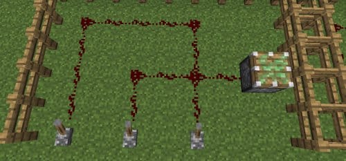 Minecraft Logic Gates: OR gates